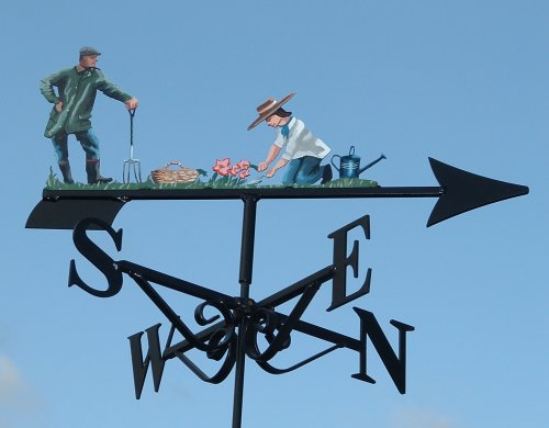 Gardening Couple with Hat Artist Painted