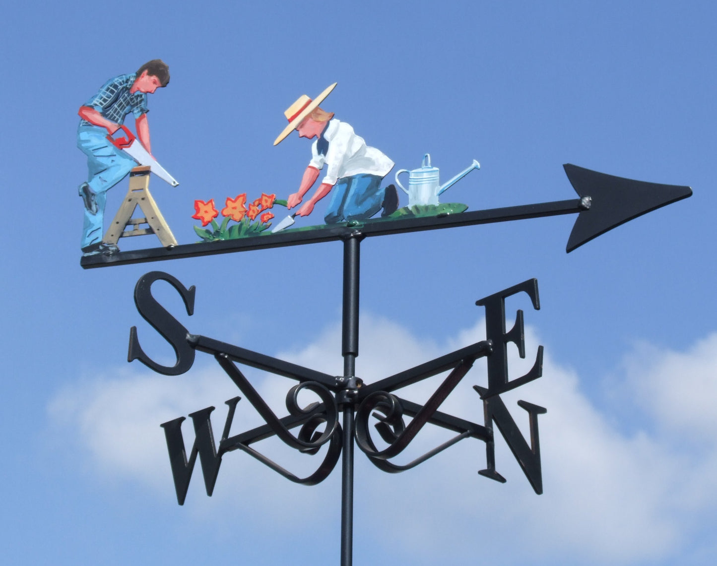 Gardening DIY Couple Flowers with Hat Artist Painted