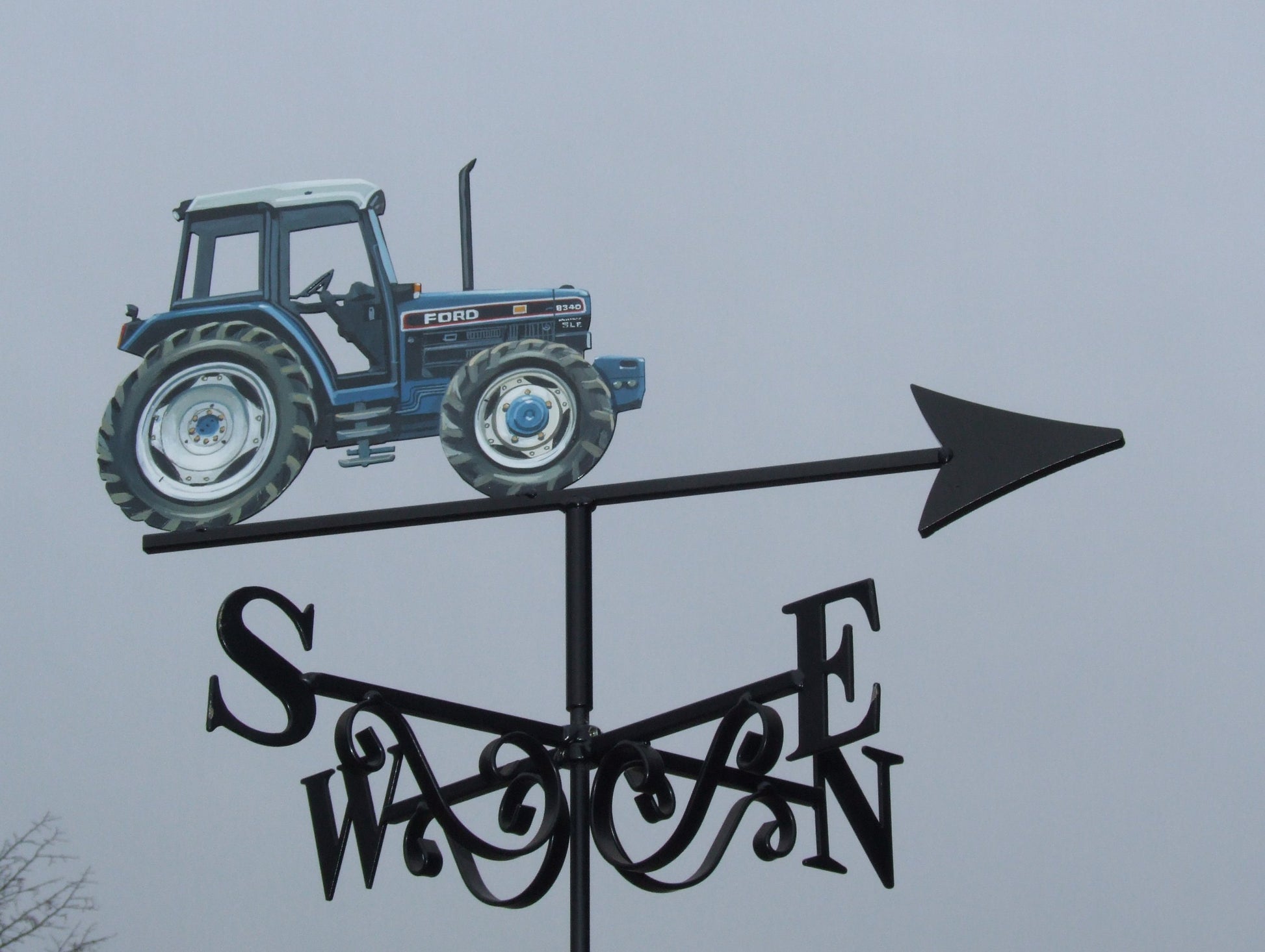 Ford 8340 tractor hand painted in blue right side weather vane