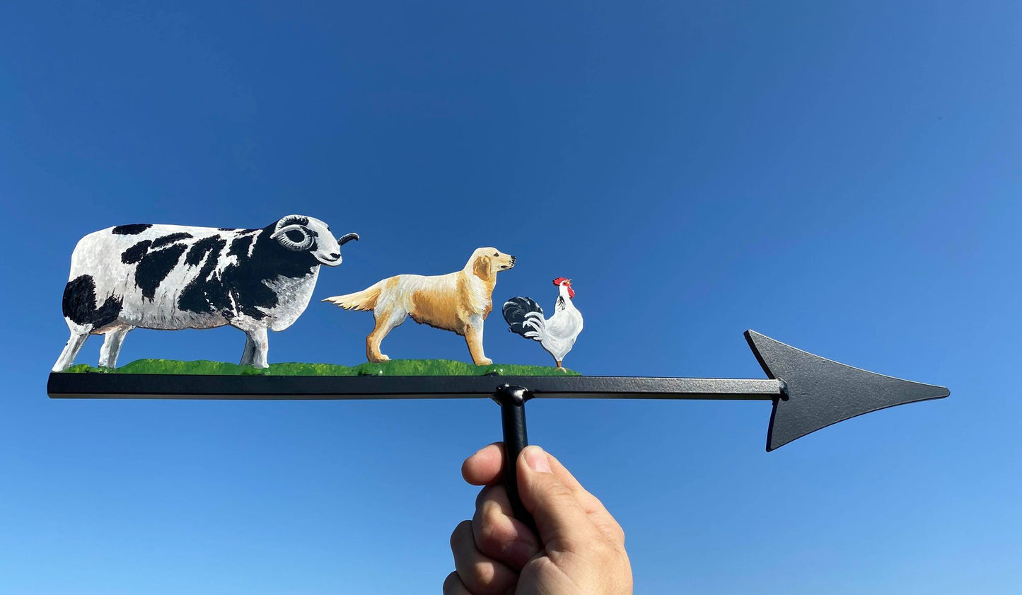 Jacobs Sheep, Dog & Cockerel Artist Painted