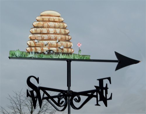 Beehive with Flower Artist Painted