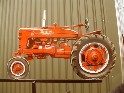 Farmall tractor hand painted red left side made as a weather vane