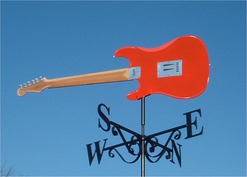Fender Electric Guitar Red White Artist Painted