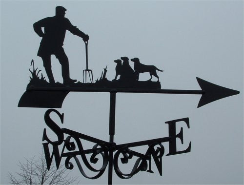 Gardener and 3 labradors