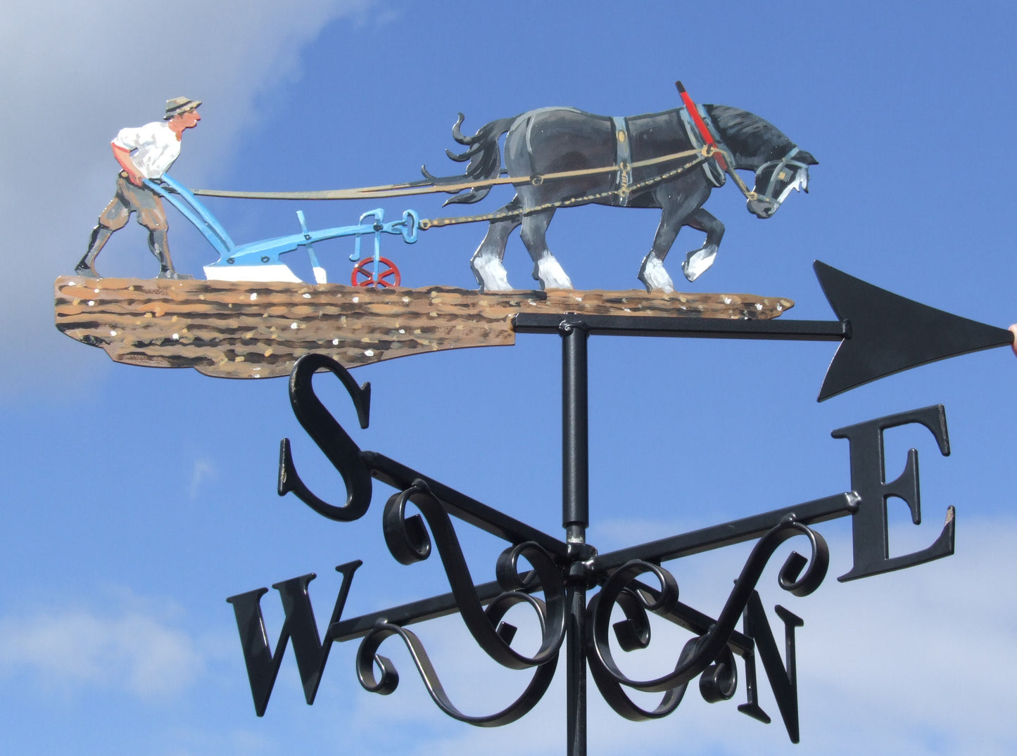 Horse (Black) and Plough Artist Painted