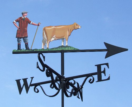 Farmer Man & Cow Artist Painted