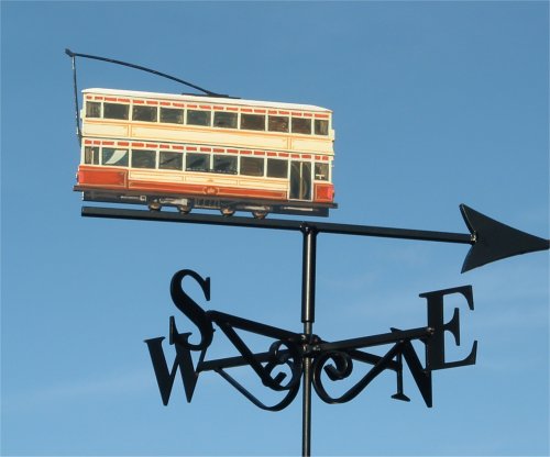 Manchester electric tram weathervane artist painted