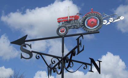 Massey Ferguson 135 with plough hand painted weather vane left side
