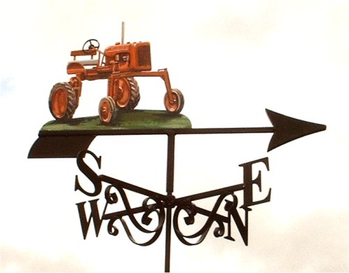 Allis tarctor high up red artist painted 3d weather vane