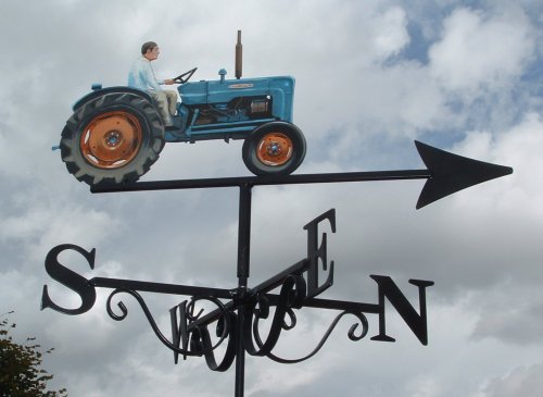 Hand painted dexta tractor weather vane right side