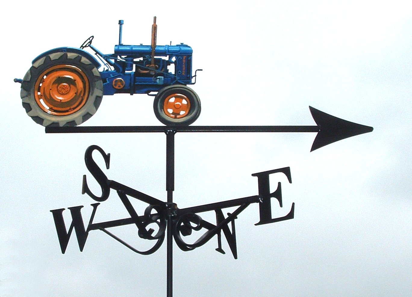 Fordson blue tractor hand painted in blue weathervane top