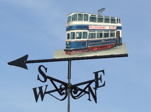 Leed tram weathervane left side with customer door artist painted