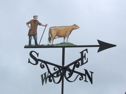 Farmer Man & Cow Artist Painted